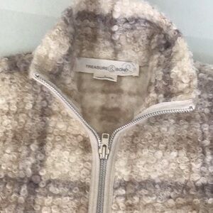 Treasure & Bond Textured Plaid Zip Jacket